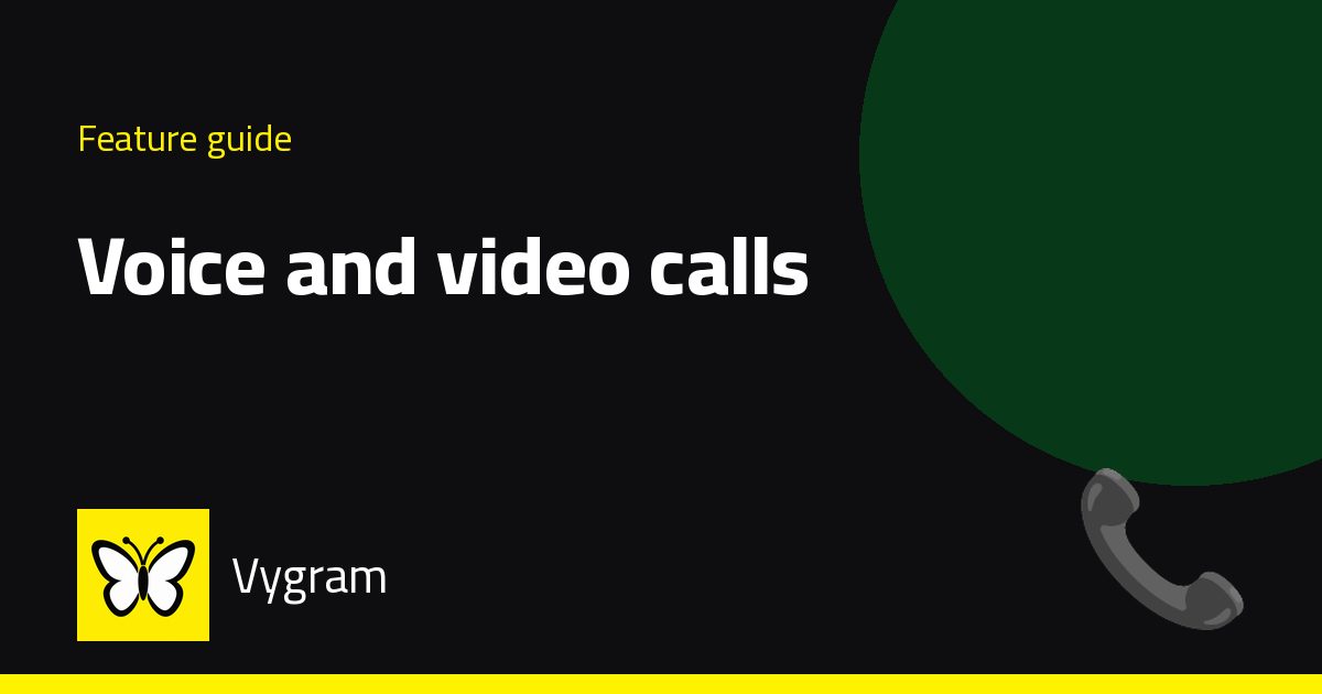 Voice and video calls — Vygram